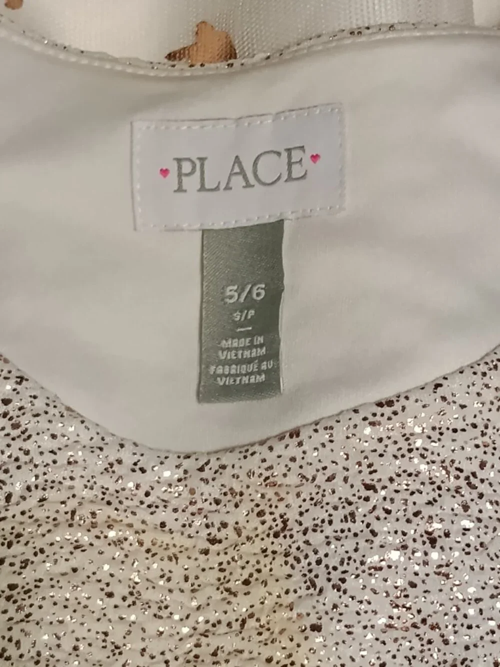 The Children’s Place Girls Rose Gold Foil Floral Party Dress Size 5/6 Brand: Th